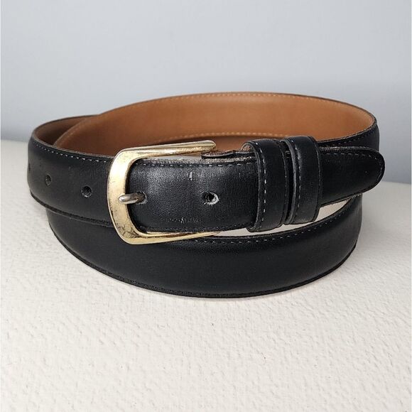 Perry Ellis Portfolio Genuine Leather Belt Black 38/95 Naked Full Grain Cowhide - Picture 1 of 7